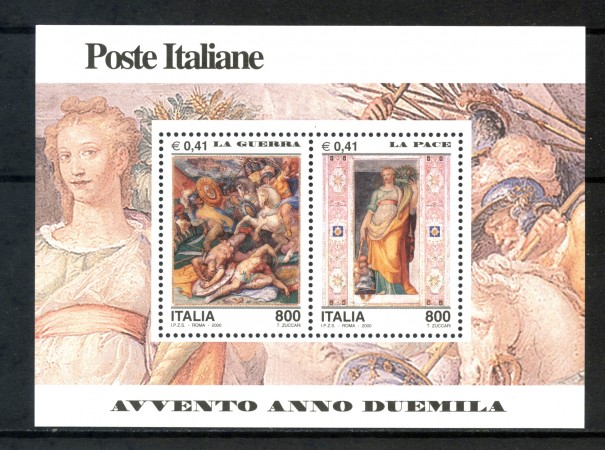 2000 - REPUBBLICA - LA GUERRA E LA PACE - FOGLIETTO NUOVO - LOTTO/31675