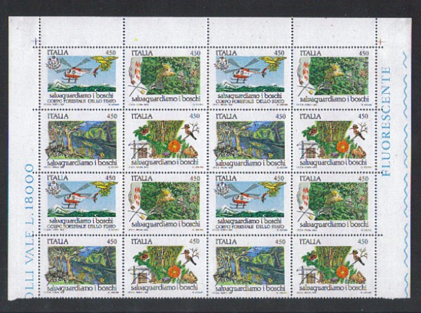 1984 - LOTTO/6809Q - REPUBBLICA - PROTEZIONE NATURA - QUARTINA