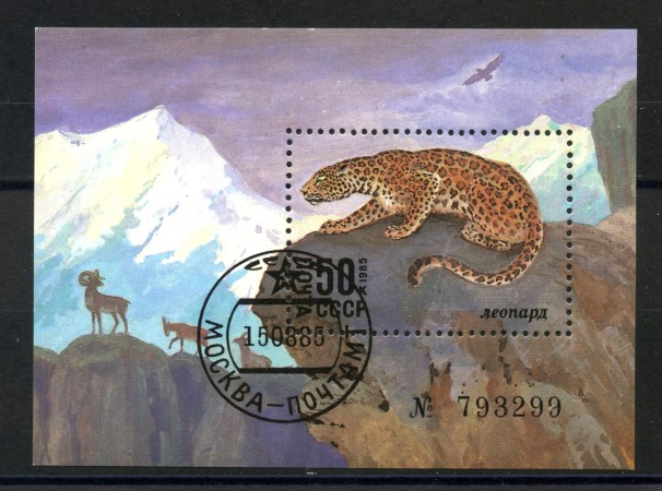 1985 - RUSSIA - FAUNA PANTERA - FOGLIETTO USATO - LOTTO/35855