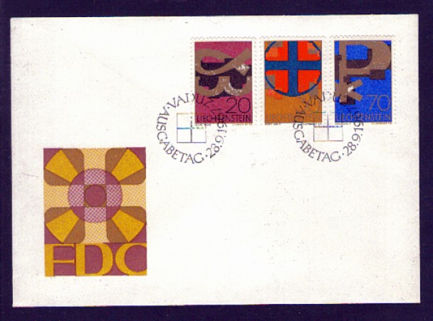 1967 - LOTTO/LIE430FDC - LIECHTENSTEIN - SIMBOLI CRISTIANI - BUSTA FDC