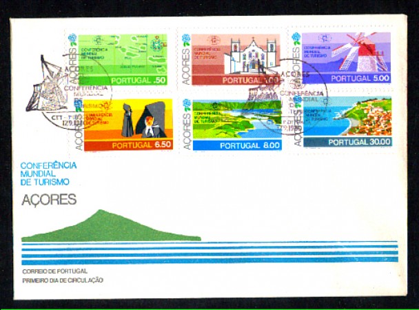 1980 - LOTTO/AZO8FDC - AZZORRE - CONFERENZA TURISMO - BUSTA FDC
