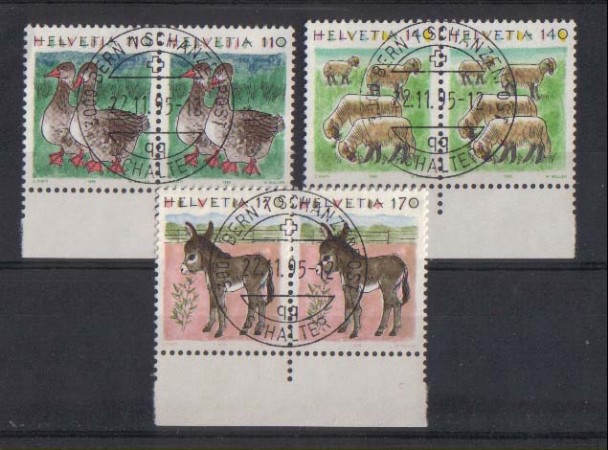 1995 - LOTTO/1877  - SVIZZERA - ANIMALI - USATI