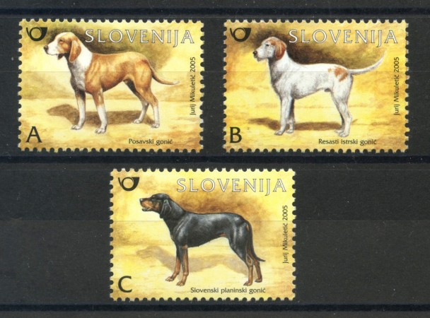2005 - SLOVENIA - CANI DA CACCIA 3v. - NUOVI - LOTTO/34288