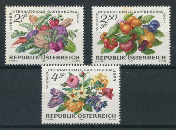1974 - AUSTRIA - MOSTRA DI ORTICULTURA 3v. NUOVI - LOTTO/28004