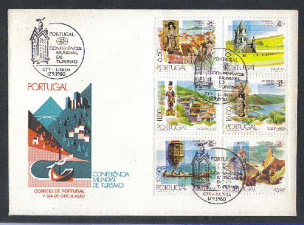 1980 - LOTTO/POR1476FD - PORTOGALLO - TURISMO 6v. - FDC