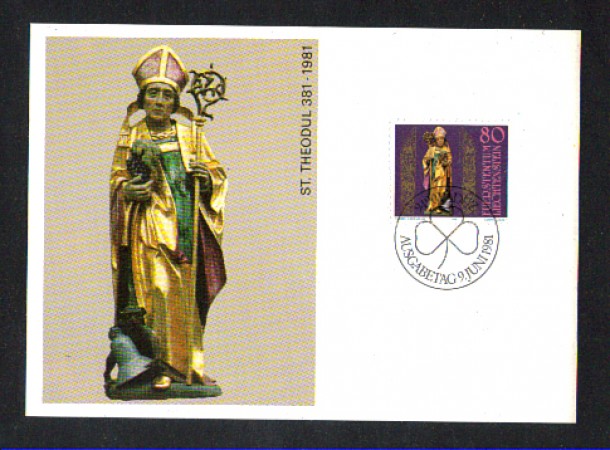 1981 - LOTTO/LIE716MAX - LIECHTENSTEIN - S.TEODULO - CART.MAXIMUM