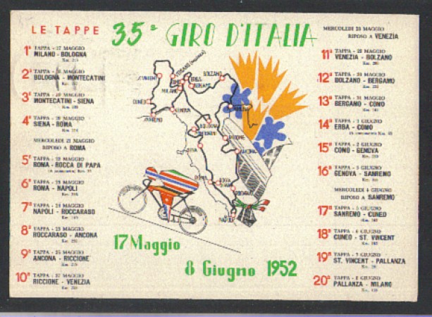 1952 - LBF/3674 - ITALIA - 35° GIRO D'ITALIA