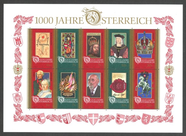 1996 - AUSTRIA - LOTTO/43646 - MILLENARIO DELL'AUSTRIA FOGLIETTO NUOVO