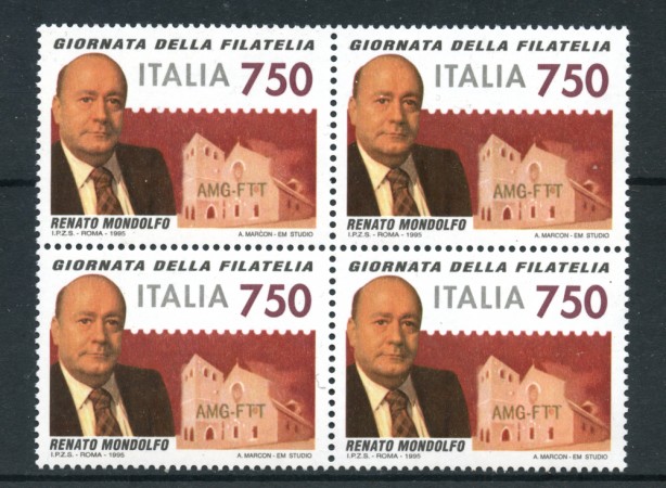 1995 - LOTTO/2226Q - REPUBBLICA - GIORNATA FILATELIA - QUARTINA NUOVI