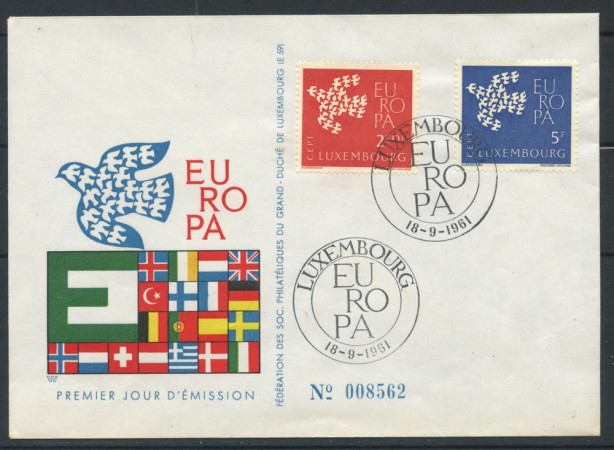 1961 - LUSSEMBURGO - EUROPA BUSTA FDC - LOTTO/25113