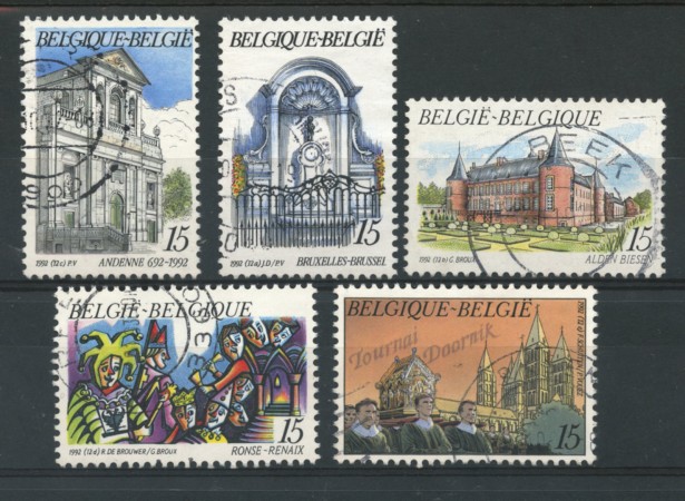 1992 - LOTTO/16876 - BELGIO - TURISTICA 5v. - USATI