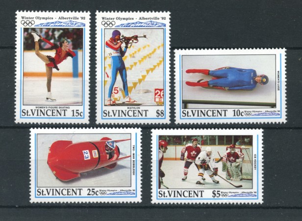 1992 - ST.VINCENT - LOTTO/20181 - OLIMPIADI DI ALBERTVILLE  5v. - NUOVI