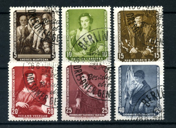 1957 - LOTTO/22986 - GERMANIA ORIENTALE -  CAPOLAVORI MUSEO 6v. - USATI