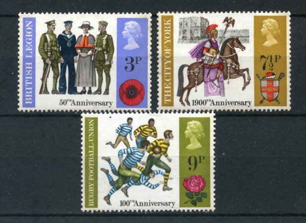 1971 - GRAN BRETAGNA - ANNIVERSARI BRITANNICI 3v. - NUOVI - LOTTO/26326