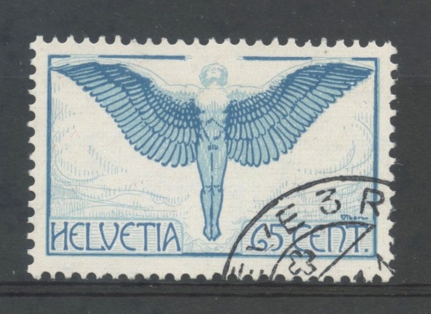 1924/36 - SVIZZERA - 65 CENT. POSTA AEREA - ICARO POSTA AEREA - USATO - LOTTO/30671