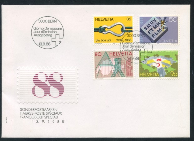 1988 - SVIZZERA - SERIE DI PROPAGANDA 4v. - BUSTA FDC - LOTTO/25385