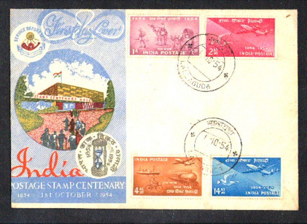 1954 - LOTTO/INDIA51FDC - INDIA - CENTENARIO DEL FRANCOBOLLO - BUSTA FDC