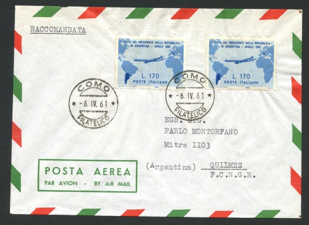 1961 - REPUBBLICA - 170 LIRE VIAGGIO GRONCHI - BUSTA PRIMO GIORNO - LOTTO/31184