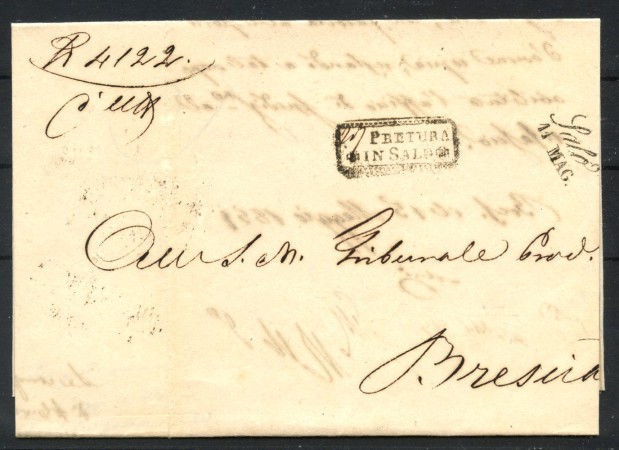 1851 - LOMBARDO VENETO - LOTTO/40523 - LETTERA IN FRANCHIGIA  DA SALO' A BRESCIA