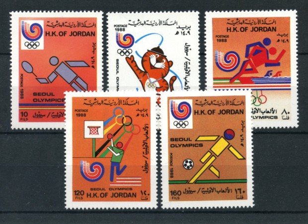 1988 - GIORDANIA - LOTTO/19705 - OLIMPIADI DI SEOUL 5v. - NUOVI