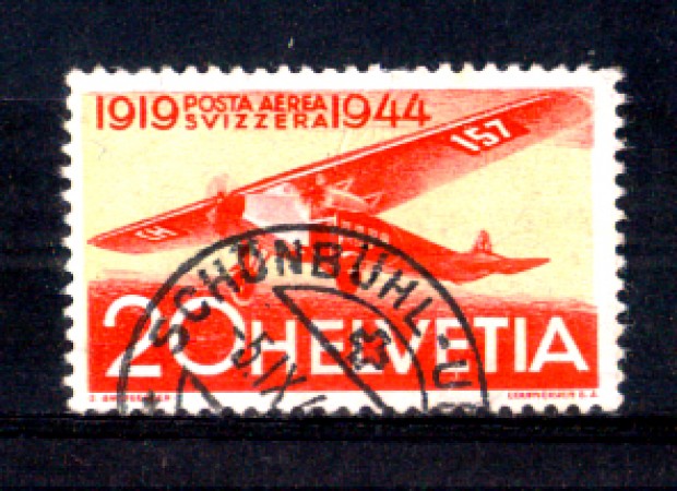 1944 - LOTTO/SVIA37U - SVIZZERA - 20c. POSTA AEREA - USATO
