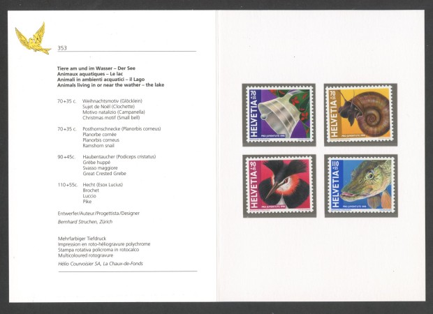 1998 - SVIZZERA - LOTTO/43518F - PRO JUVENTUTE  4v . NUOVI - FOLDER