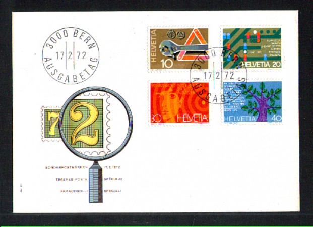 1972 - LOTTO/SVI898FDC - SVIZZERA - PROPAGANDA 4v. - BUSTA FDC