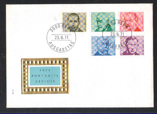 1971 - LOTTO/SVI890FDC - SVIZZERA - UOMINI ILLUSTRI - BUSTA FDC