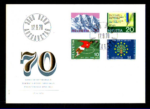 1970 - LOTTO/SVI867FDC - SVIZZERA - PROPAGANDA 4v. - BUSTA FDC