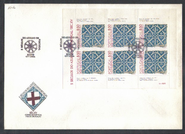 1981 - LOTTO/POR1506MFD - PORTOGALLO- 8,50e. MAIOLICHE - MF- FDC