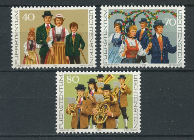 1980 - LOTTO/23537 - LIECHTENSTEIN - COSTUMI NAZIONALI 3v. - NUOVI