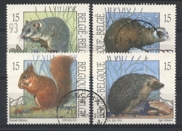 1992 - LOTTO/16877 - BELGIO - PICCOLI MAMMIFERI 4v. - USATI