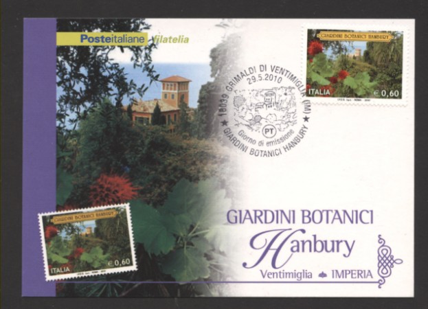 2010 - LOTTO/10564ZM - REPUBBLICA - GIARDINI BOTANICI - CARTOLINA MAXIMUM