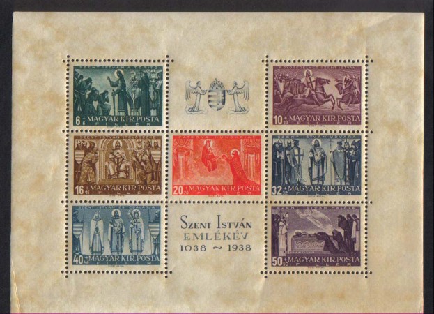 1938 - LBF/2814N - UNGHERIA - CENTENARIO S.ISTVAN - FOGLIETTO