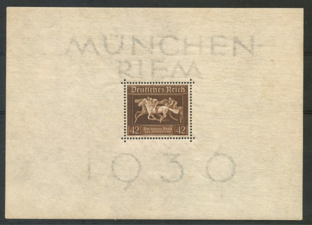 1936 - GERMANIA REICH - CORSA IPPICA - FOGLIETTO LINGUELLATO - LOTTO/29504