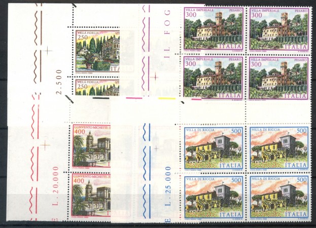 1983 - LOTTO/6799Q - REPUBBLICA - VILLE 4° SERIE 4v. - QUARTINE NUOVI