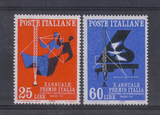 1958 - LOTTO/6343 - REPUBBLICA - PREMIO ITALIA 2v.