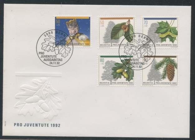 1992 - SVIZZERA - PRO JUVENTUTE 5v. - BUSTA FDC - LOTTO/25304