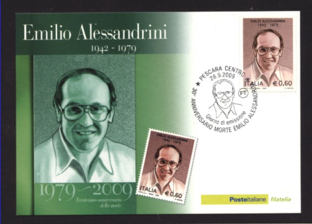 2009 - LOTTO/10562ZM - REPUBBLICA - EMILIO ALESSANDRINI - CARTOLINA MAXIMUM