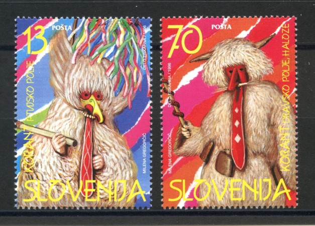 1996 - SLOVENIA - FOLCLORE  MASCHERE 2v. - NUOVI - LOTTO/33894