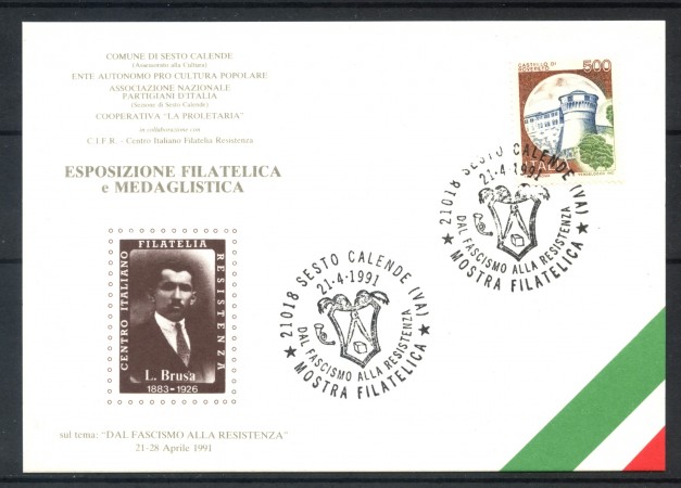 1991 - REPUBBLICA - SESTO CALENDE MOSTRA STORICA - CARTOLINA - LOTTO/30536