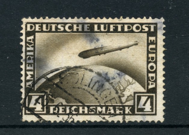 1928 - LOTTO/18603 - GERMANIA REICH - 4m. ZEPPELIN - USATO DIFETTOSO