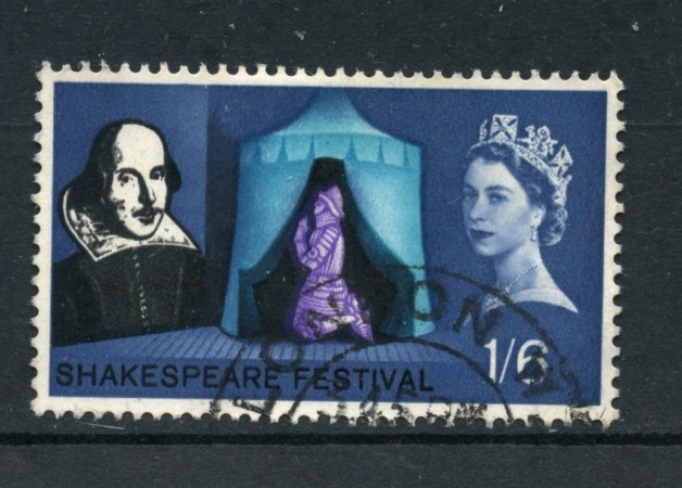 1964 - GRAN BRETAGNA - 1/6 SHAKESPEARE - USATO - LOTTO/26307