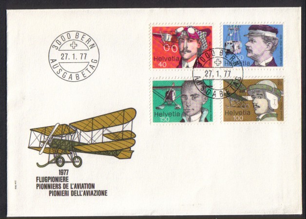 SVIZZERA - 1977 - LBF/3308 - PIONIERI DELL'AVIAZIONE