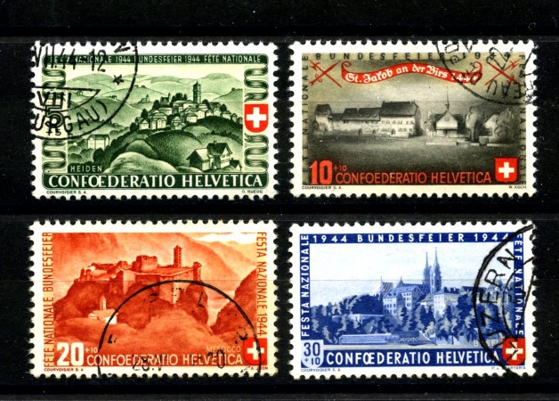 1944 - SVIZZERA - LOTTO/41690 - PRO PATRIA VEDUTE 4v. - USATI