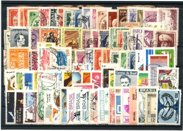BRASILE - LOTTO/43554 - COLLEZIONE DI 100 FRANCOBOLLI DIFFERENTI - USATI