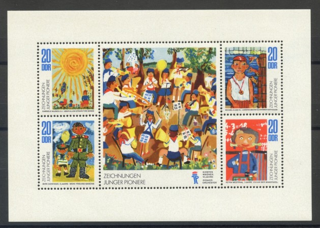 1974 - GERMANIA DDR - DISEGNI DI GIOVANI PIONIERI - MINIFOGLIO - NUOVO - LOTTO/36506