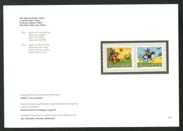 2012 - SVIZZERA - LOTTO/37819F - YAKARI PICCOLO INDIANO 2v. - NUOVI - FOLDER