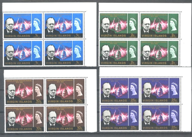 1966 - ISOLE VERGINI - LOTTO/38923 - WINSTON CHURCHILL 4v. - QUARTINE NUOVI