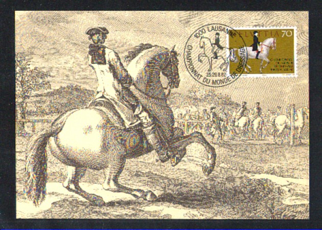 1982 - LOTTO/3132 - SVIZZERA - DRESSAGE CARTOLINA MAXIMUM